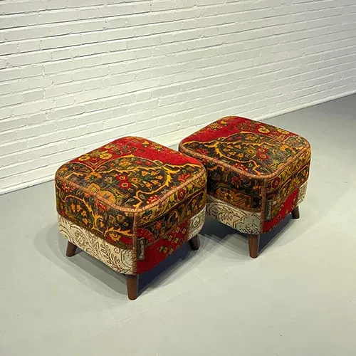 Blade and Razor Barbershop Toronto Mousavi Carpet Gallery — Pouf 4-0055